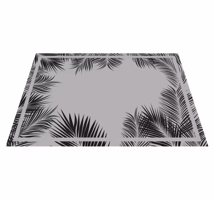 Alfombra vinílica gris hojas de helecho - TenVinilo