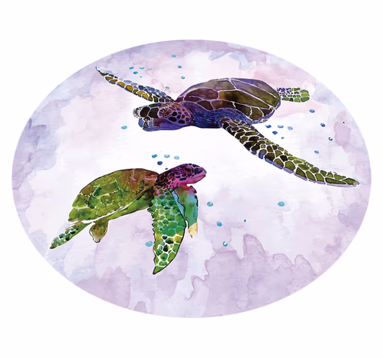 Alfombra vinílica animales dúo de tortugas marinas - TenVinilo