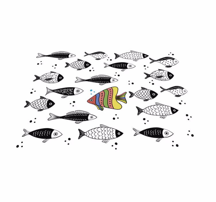 Aflombra vinílica animales peces en contraflujo - TenVinilo