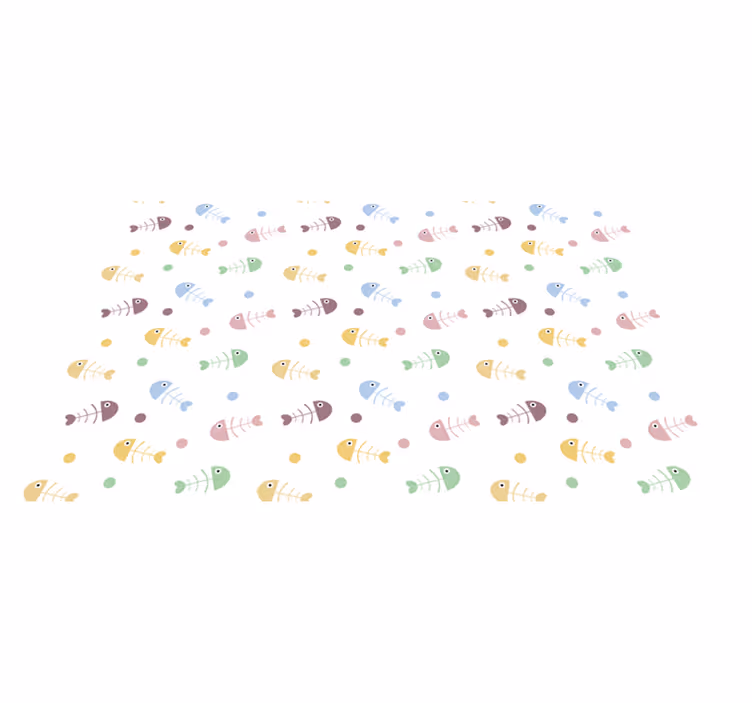 Alfombra de vinilo infantil ilustración de peces coloridos - TenVinilo