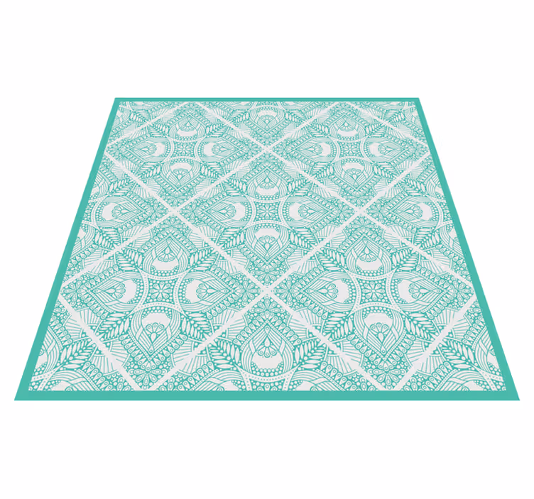 Alfombra de vinilo geométrica con diseño estampado - TenVinilo