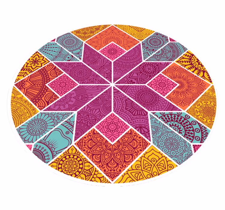 Alfombra vinílica mandala complejidad del mandala - TenVinilo