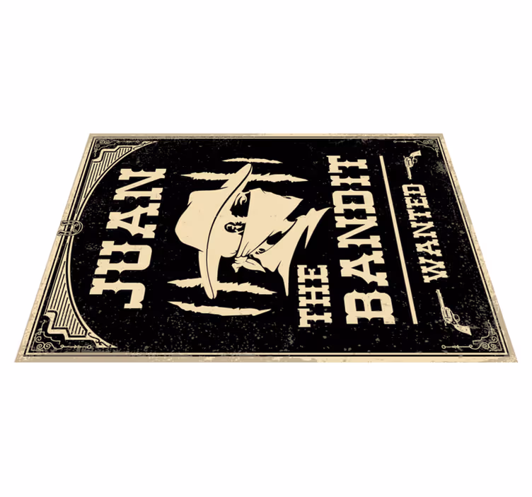Alfombra vinílica personalizable tema de bandido occidental - TenVinilo
