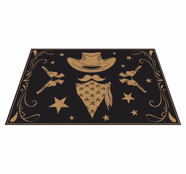 Alfombra de vinilo infantil temática de vaquero - TenVinilo