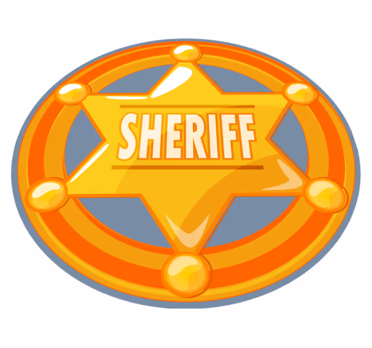 Alfombra vinílica de juegos infantil insignia del sheriff - TenVinilo