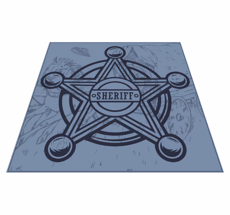Alfombra vinílica de juegos infantil insignia de sheriff - TenVinilo