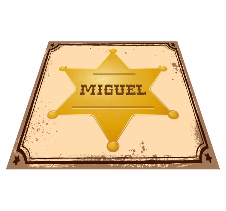 Alfombra vinílica personalizable insignia de sheriff - TenVinilo