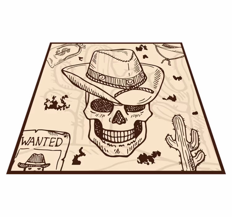 Alfombras vinílicas juvenils ilustración temática occidental - TenVinilo