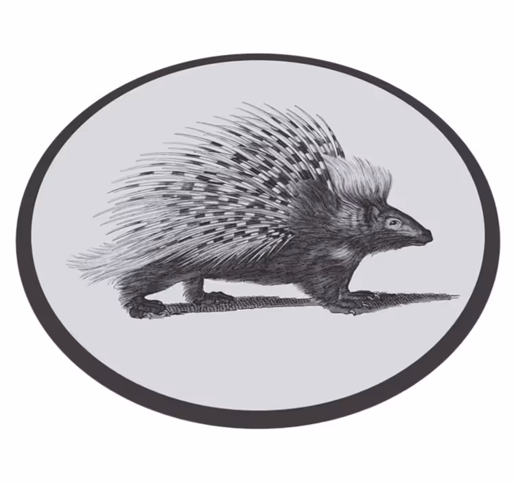 Alfombra vinílica animales ilustración de puercoespín - TenVinilo