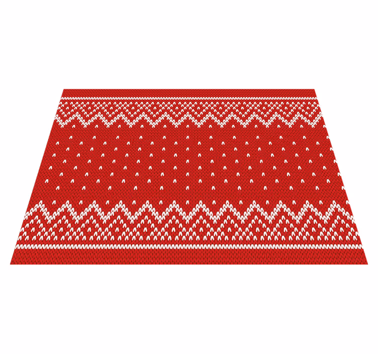 Alfombra vinílica navidad patrón de punto festivo - TenVinilo