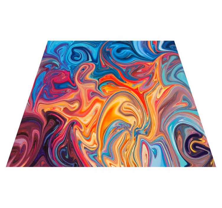 Alfombra vinílica imitación colores arremolinados - TenVinilo