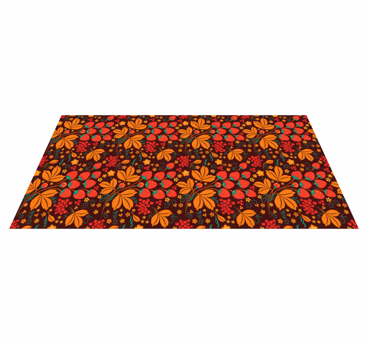 Alfombra vinílica flores patrones florales otoñales - TenVinilo