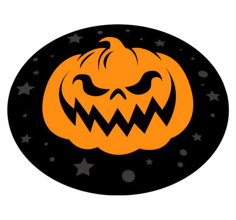 Alfombra vinílica Halloween calabaza espeluznante - TenVinilo