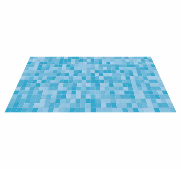 Alfombra vinílica hidráulica mosaicos de aguamarina - TenVinilo