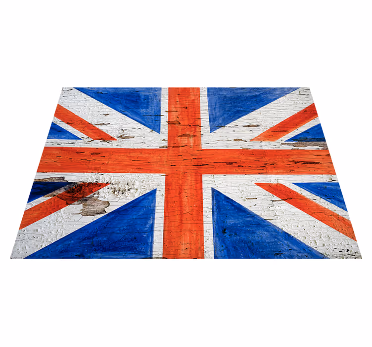 Alfombra de vinilo mapamundi union jack angustiada - TenVinilo