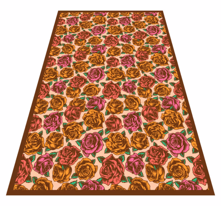 Alfombra vinílica flores rosa estampada - TenVinilo