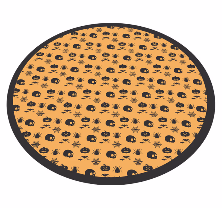 Alfombra vinílica Halloween patrón circular espeluznante - TenVinilo