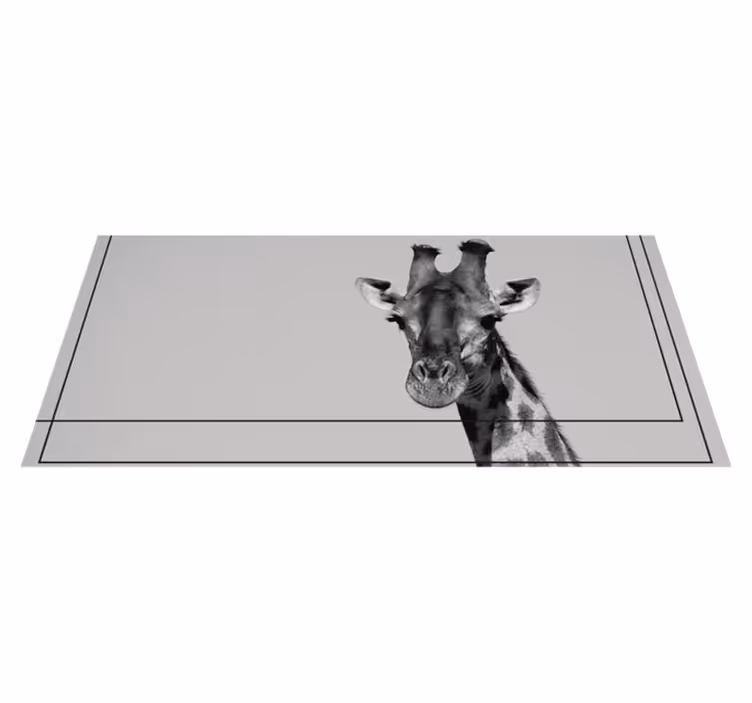 Alfombra vinílica animales retrato de jirafa - TenVinilo