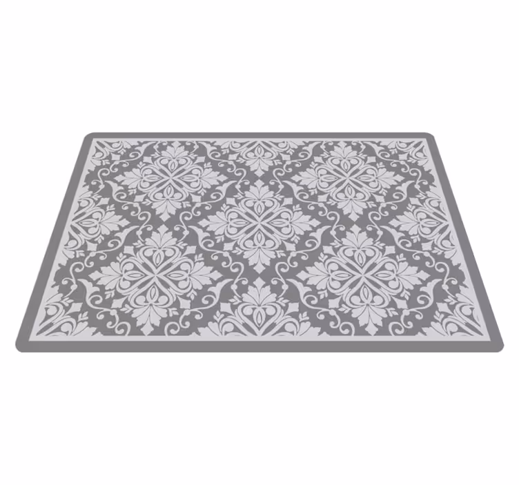 Alfombra vinílica minimalista follaje monocromático elegante - TenVinilo