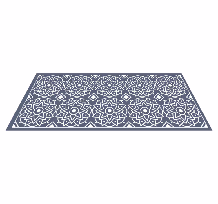 Alfombra vinilo mosaico Color azul étnica - TenVinilo