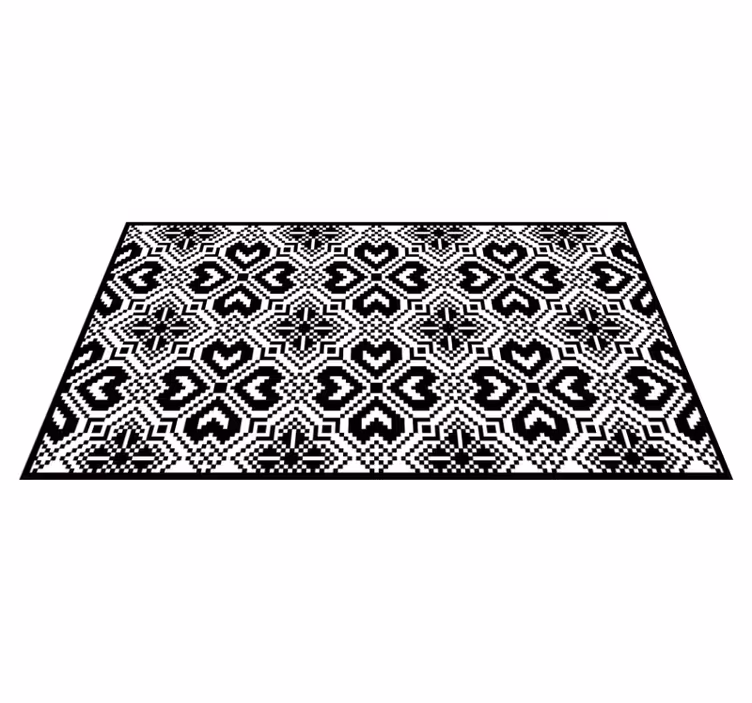 Alfombra vinílica moderna Eslavo blanco/negro - TenVinilo