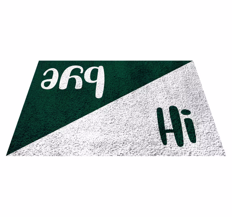 Alfombra vinílica frase prahs hola saludos - TenVinilo