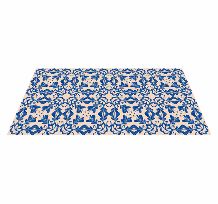 Alfombra vinílica flores elegancia mosaico floral - TenVinilo