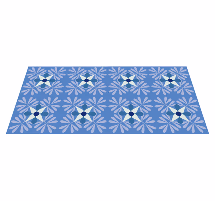 Alfombra vinílica flores patrón de simetría floral - TenVinilo