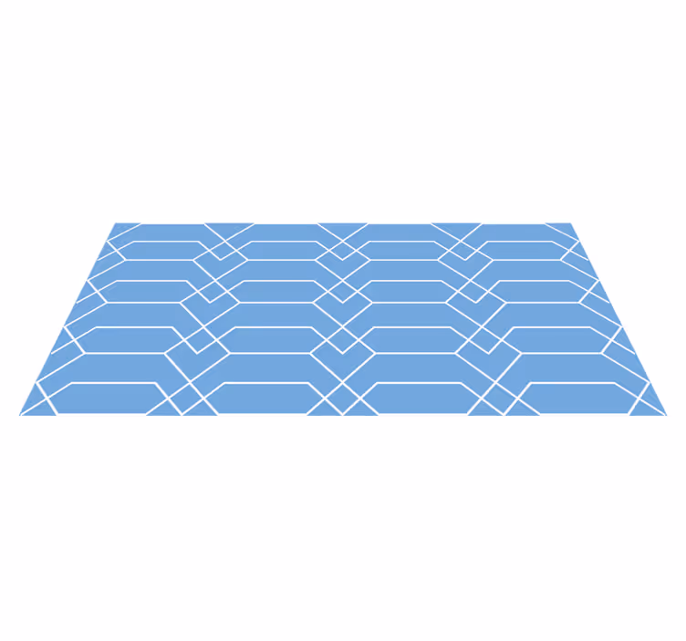Alfombra de vinilo geométrica líneas geométricas azules - TenVinilo