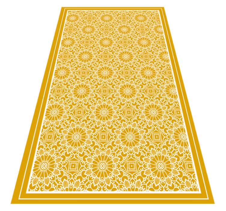 Alfombra vinílica cocina patrón inspirado en mandala - TenVinilo