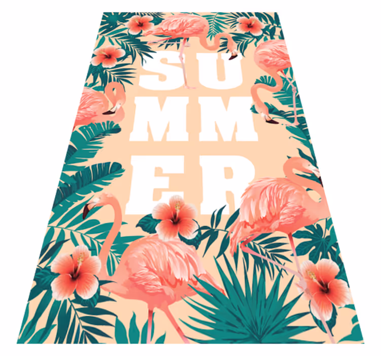 Alfombra vinílica evento tema de flamenco de verano - TenVinilo