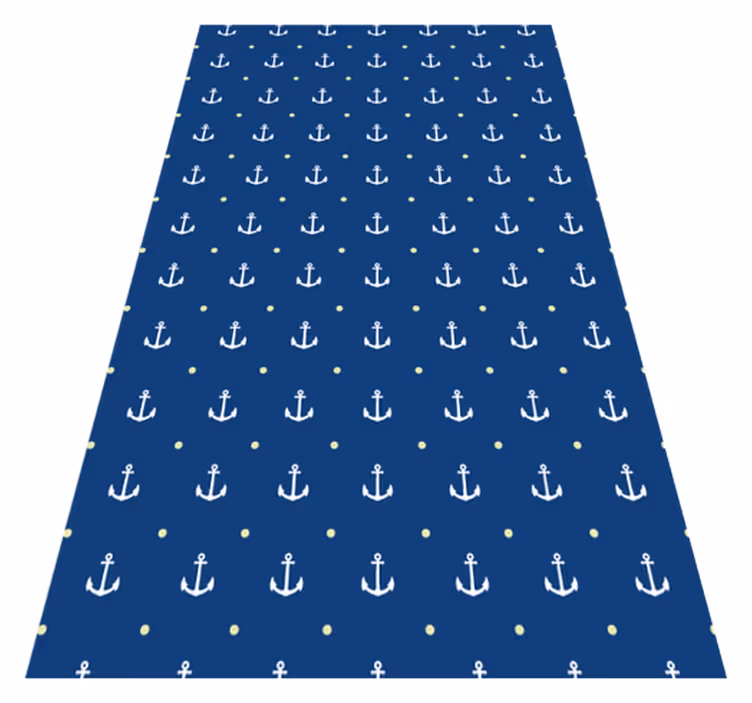 Alfombra vinílica azul anclas náuticas - TenVinilo