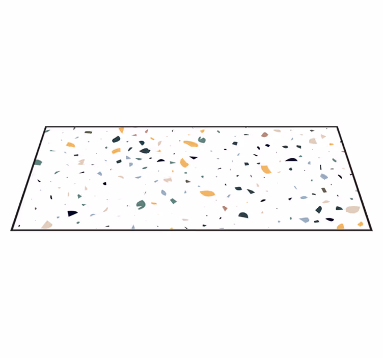 Alfombra de vinilo geométrica inspiración terrazo - TenVinilo
