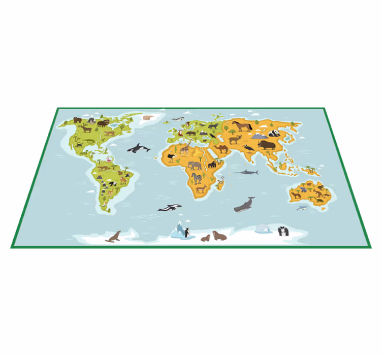 Alfombra de vinilo mapamundi exploración cartográfica - TenVinilo