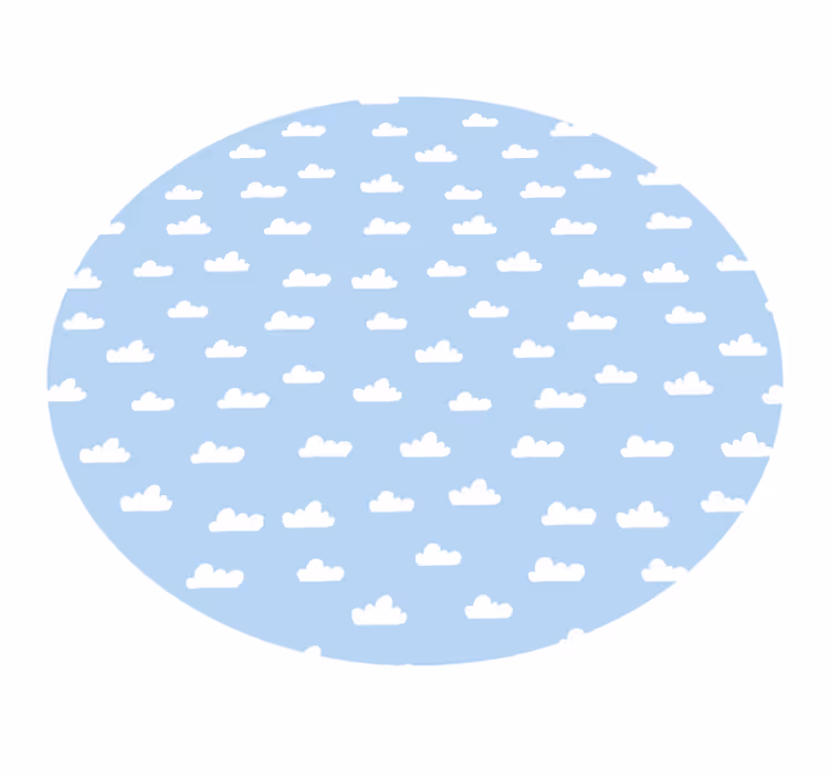 Alfombra de vinilo infantil círculo de cielo nublado - TenVinilo