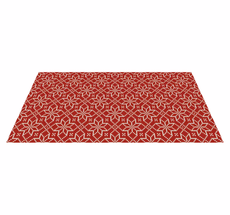 Alfombra vinílica bebé patrón ornamental rojo - TenVinilo