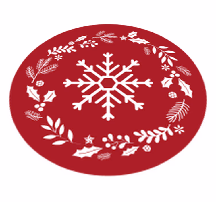 Alfombra vinílica navidad copo de nieve estacional - TenVinilo
