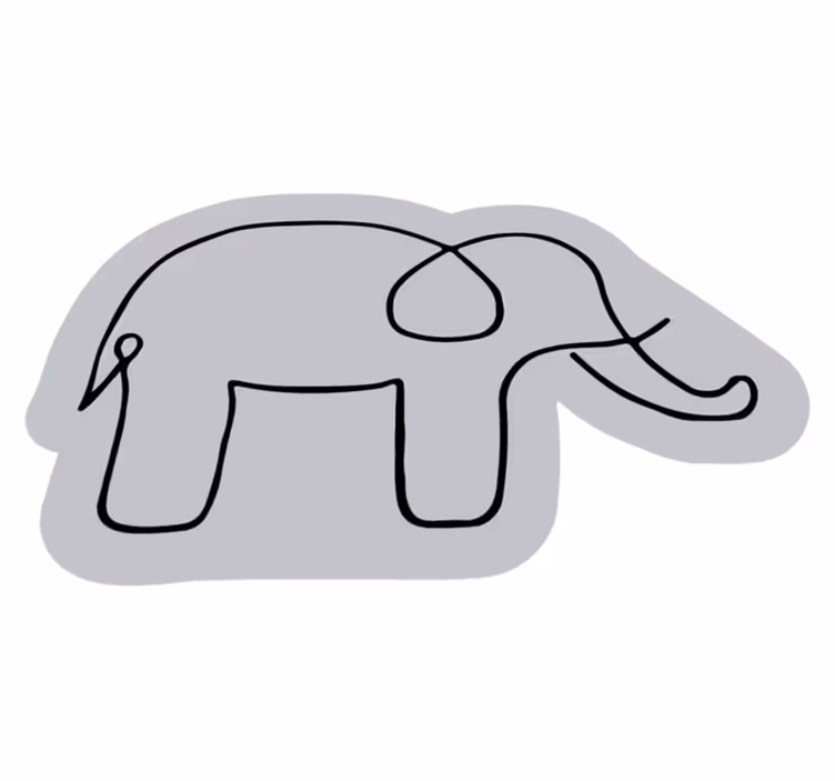 Aflombra vinílica animales boceto de elefante - TenVinilo