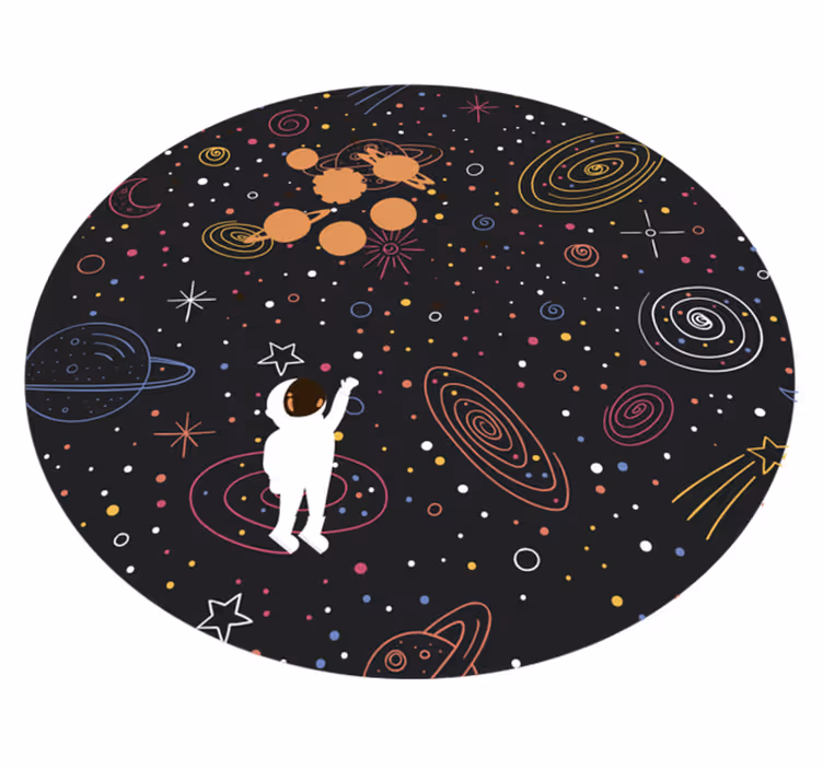 Alfombra de vinilo infantil motivo de exploración espacial - TenVinilo