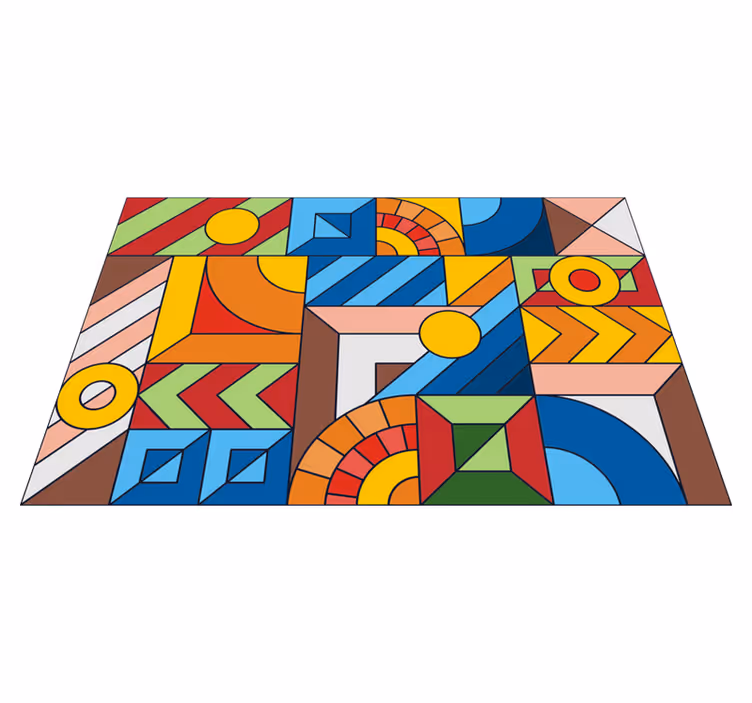 Alfombra de vinilo geométrica geometría abstracta - TenVinilo