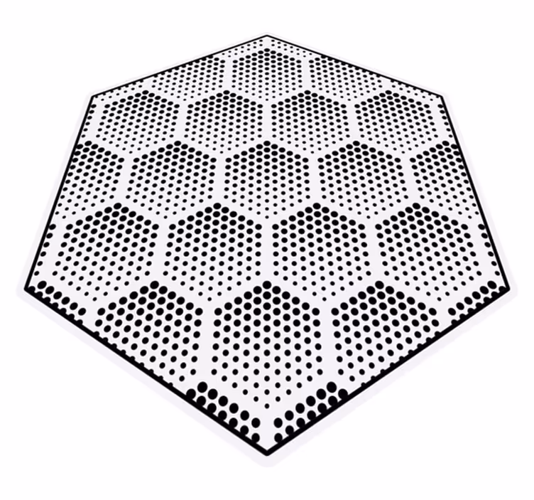 Alfombra de vinilo geométrica patrón de puntos hexagonales - TenVinilo
