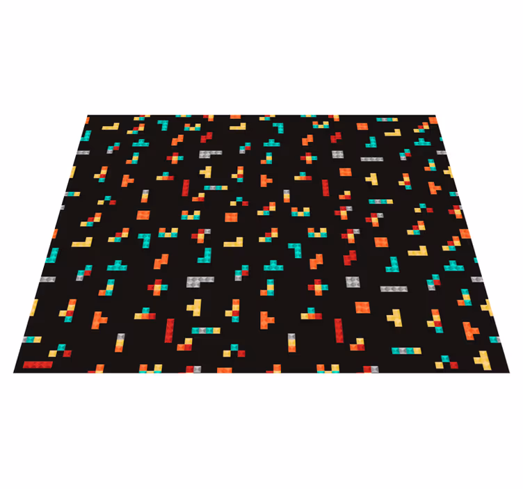 Alfombra vinílica de juegos infantil tema de tetris - TenVinilo