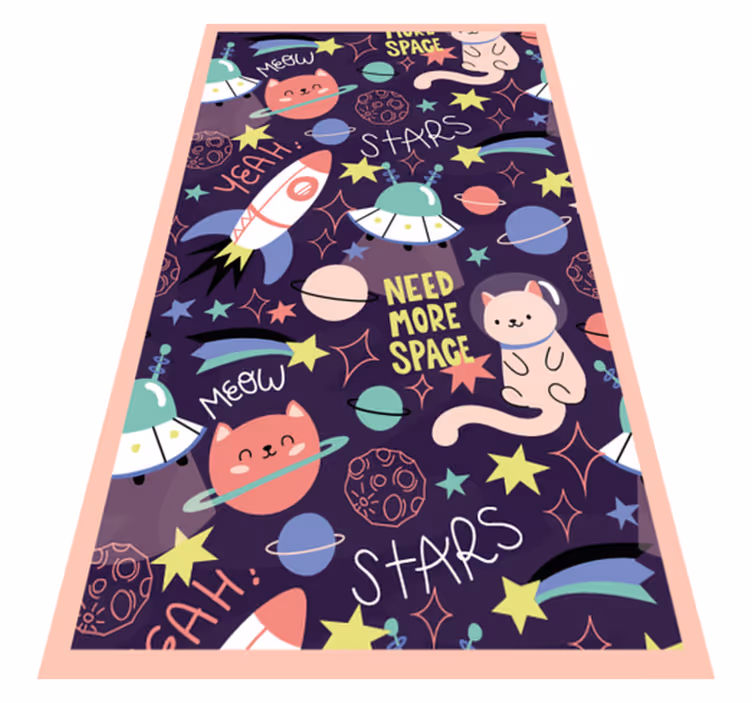 Alfombra de vinilo infantil área de juego espacial - TenVinilo