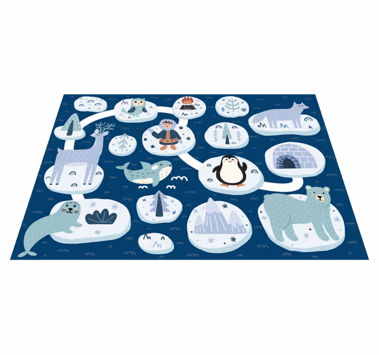 Alfombra de vinilo infantil aventura ártica - TenVinilo
