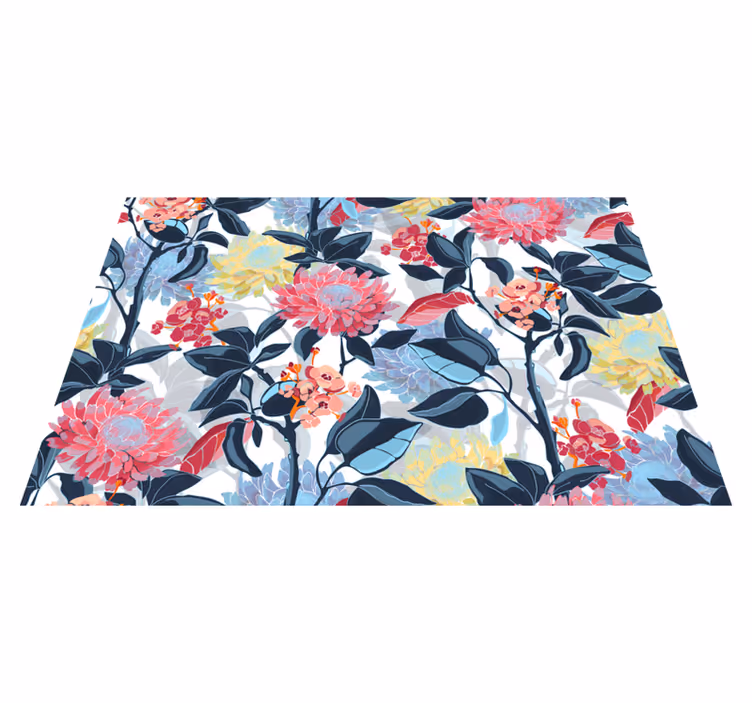 Alfombra vinílica flores detalle del arreglo floral - TenVinilo