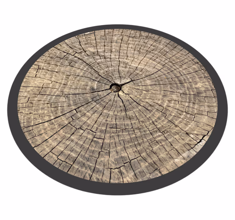 Alfombra vinílica textura madera sección de tronco - TenVinilo