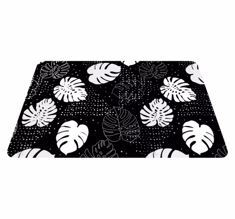 Alfombra vinílica flores botánico monocromo - TenVinilo