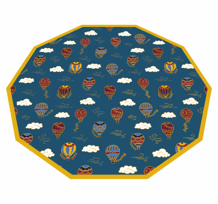 Alfombra de vinilo infantil globos aerostáticos - TenVinilo