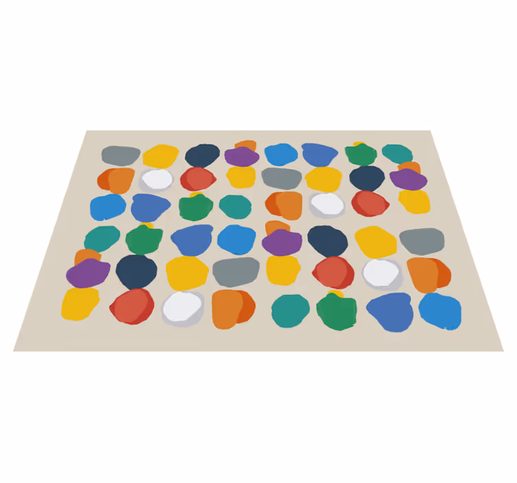 Alfombra de vinilo geométrica formas de guijarros de colores - TenVinilo