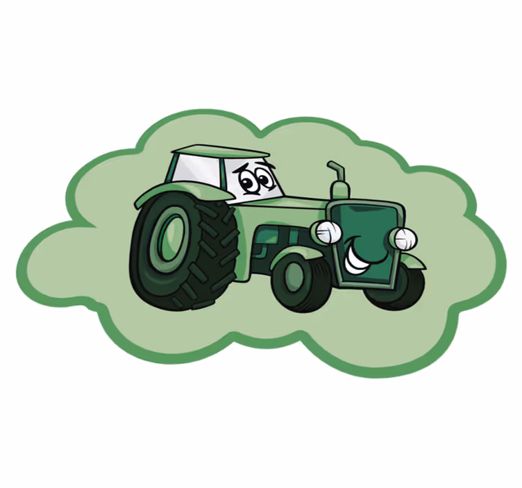 Alfombra de vinilo infantil tractor amigable - TenVinilo